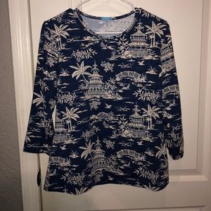 J McLaughlin 3/4 Sleeve Print Tee